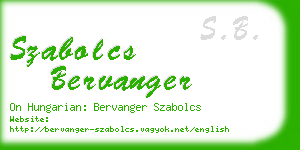 szabolcs bervanger business card